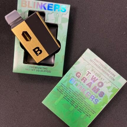 Blinkers 2G THC disposable vape in retail packaging
